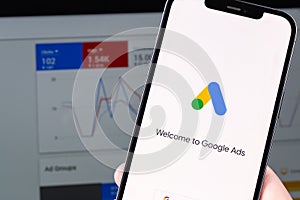Google Ads AdWords logo mobile app on screen