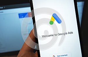 Google Ads AdWords logo on the screen