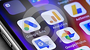 Google Ads, Analytics icons applications on