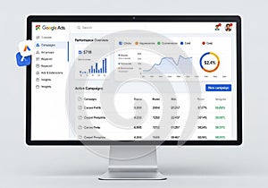 Google Ads dashboard on a computer