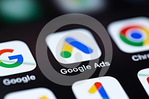 Google Ads imobile icon app on a screen smartphone iPhone closeu