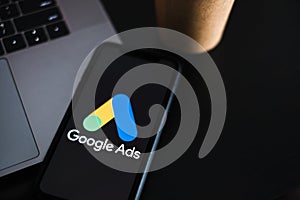 Google Ads logo on smartphone screen