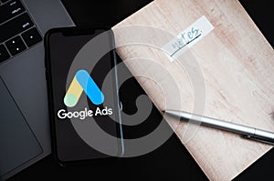 Google Ads logo on smartphone screen