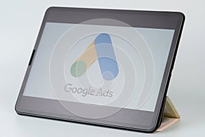 Google ads menu on ipad screen