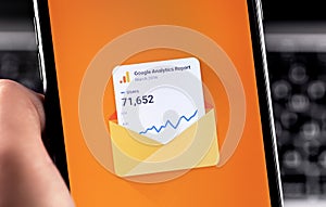 Google Analytics app on the display smartphone