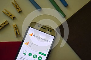 Google Analytics App on Smartphone screen.