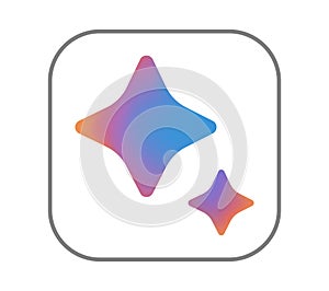 Google Bard Chatbot icon on white background, vector illustration. Bard is a conversational generative artificial