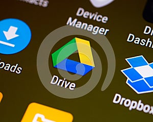 Google Drive application thumbnail / logo on an android smartphone