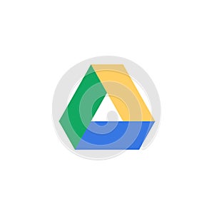 Google Drive logo editorial illustrative on white background
