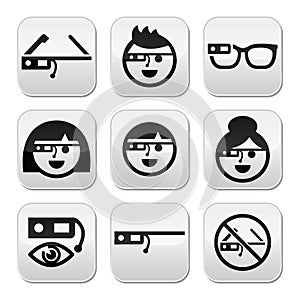 Google glass buttons set