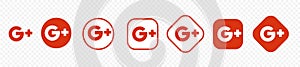 Google Plus logo icon in orange color and black color