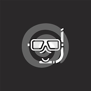 googles icon. Filled googles icon for website design and mobile, app development. googles icon from filled summer collection