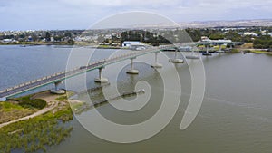 The Goolwa bridge south of Adelaide in South Australia