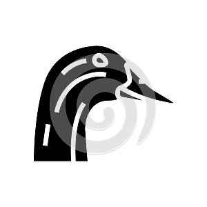 goose animal zoo glyph icon vector illustration