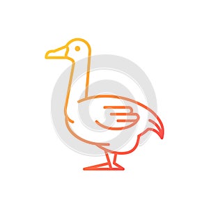 Goose gradient linear vector icon