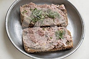 Goose Rillettes, spead on bread slices