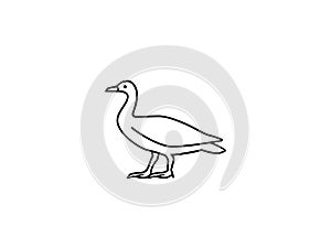 Goose sketch, art or shape isolated on white background. Animals and birds concept.