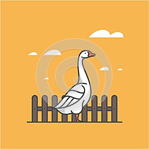 Goose, vector illustration. Outline icon