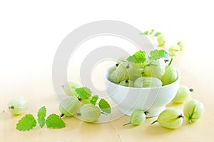 Gooseberries in bowl