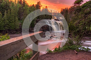 Gooseberry Falls State Park on Minnesota`s North Shore of Lake Superior in Summer