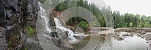 Gooseberry Falls Waterfall from the side in Summer, Panorama/Banner