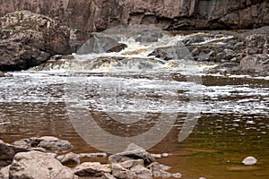 The Gooseberry River in Gooseberry Falls State Park in Minnesota