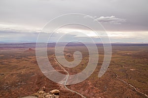 Gooseneck Canyon - Panoramic aerial view on the massive canyon of Goosenecks State Park near San Juan river, Utah, USA