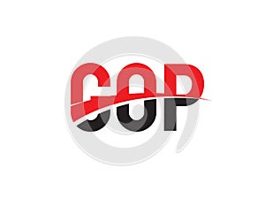 GOP Letter Initial Logo Design Vector Illustration photo