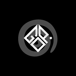 GOP letter logo design on black background. GOP creative initials letter logo concept. GOP letter design photo