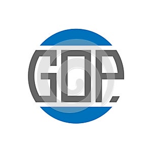 GOP letter logo design on white background. GOP creative initials circle logo concept. GOP letter design photo