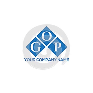 GOP letter logo design on WHITE background. GOP creative initials letter logo concept. photo