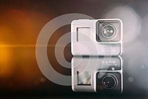 GoPro HERO 5 digital action camera with lens flare