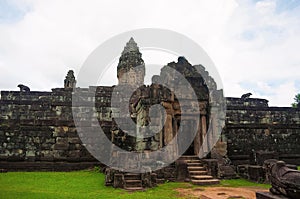 Gopura, Bakong temple, Roluos Group, Siem Reap, Cambodia. First of the large mountain temples