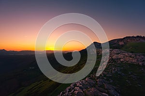 Gorbea mountain at twilight
