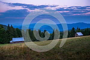Gorce Mountains at dusk.