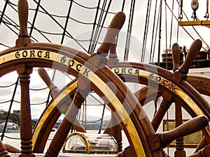 Gorch Fock German Navy ship stearing wheel