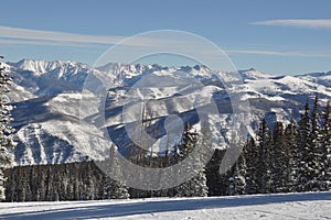 Gore Range on a BlueBird POW Powder Day Beaver Creek Colorado