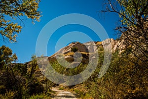 Goreme, Cappadocia, Anatolia, Turkey: Rock formation at the end of the Zemi valley between Gereme and Uchisar