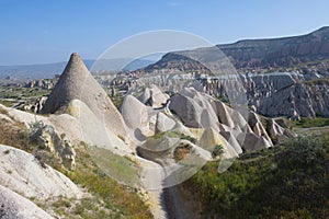 Goreme Historic National Park aerial view, Cappadocia, Turkey