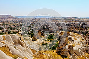 Goreme panorama ancient ruins at Green tour in Cappadocia, Turkey