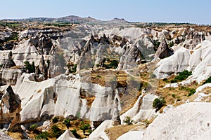 Goreme panorama ancient ruins at Green tour in Cappadocia, Turkey