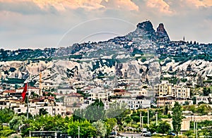 Goreme town in Cappadocia, Turkey