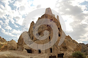 Goreme Valley (Cappadocia Turkey). Ancient Byzantine Christian Churches Hewn Out Of The Rock. Central Anatolia photo
