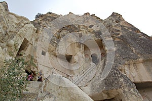 Goreme Valley (Cappadocia Turkey). Ancient Byzantine Christian Churches Hewn Out Of The Rock. Central Anatolia photo