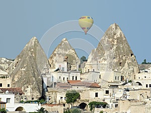 Goreme Village, Fairy Chimneys and Balloon