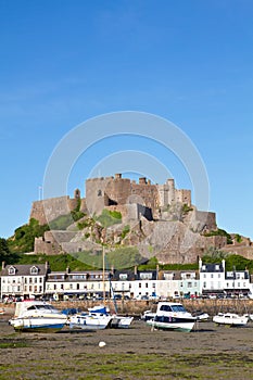 Gorey with Mont Orgueil Castle, Jersey, UK