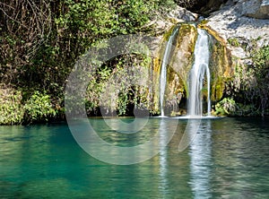 Gorg Blau waterfall in Catalonia, Spain