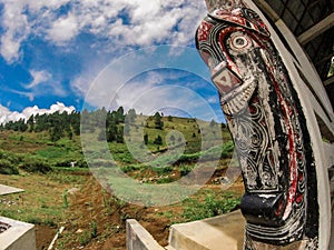 Gorga: an art simbols for bataknese human, taken with the dune view at Samosir, North Sumatera, Indonesia