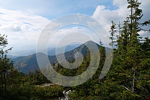 Gorgany - mountain range in Western Ukraine. View to Hamster mount