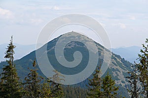 Gorgany - mountain range in Western Ukraine. View to Hamster mount